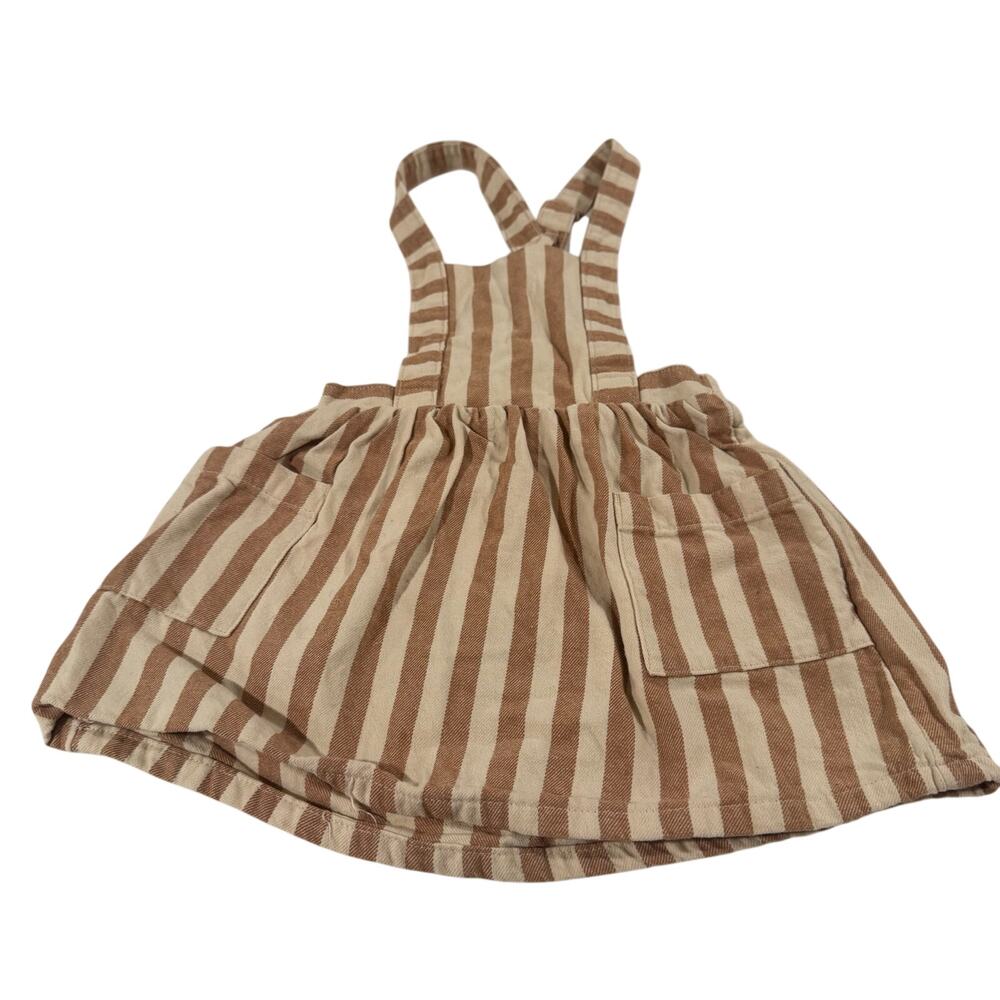 Wonder Nation Toddler Girl 2T Overall Striped Dress 100% Cotton